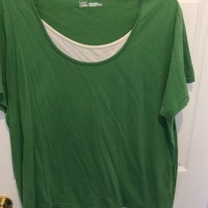JMS GREEN 3X SCOOP NECK TOP